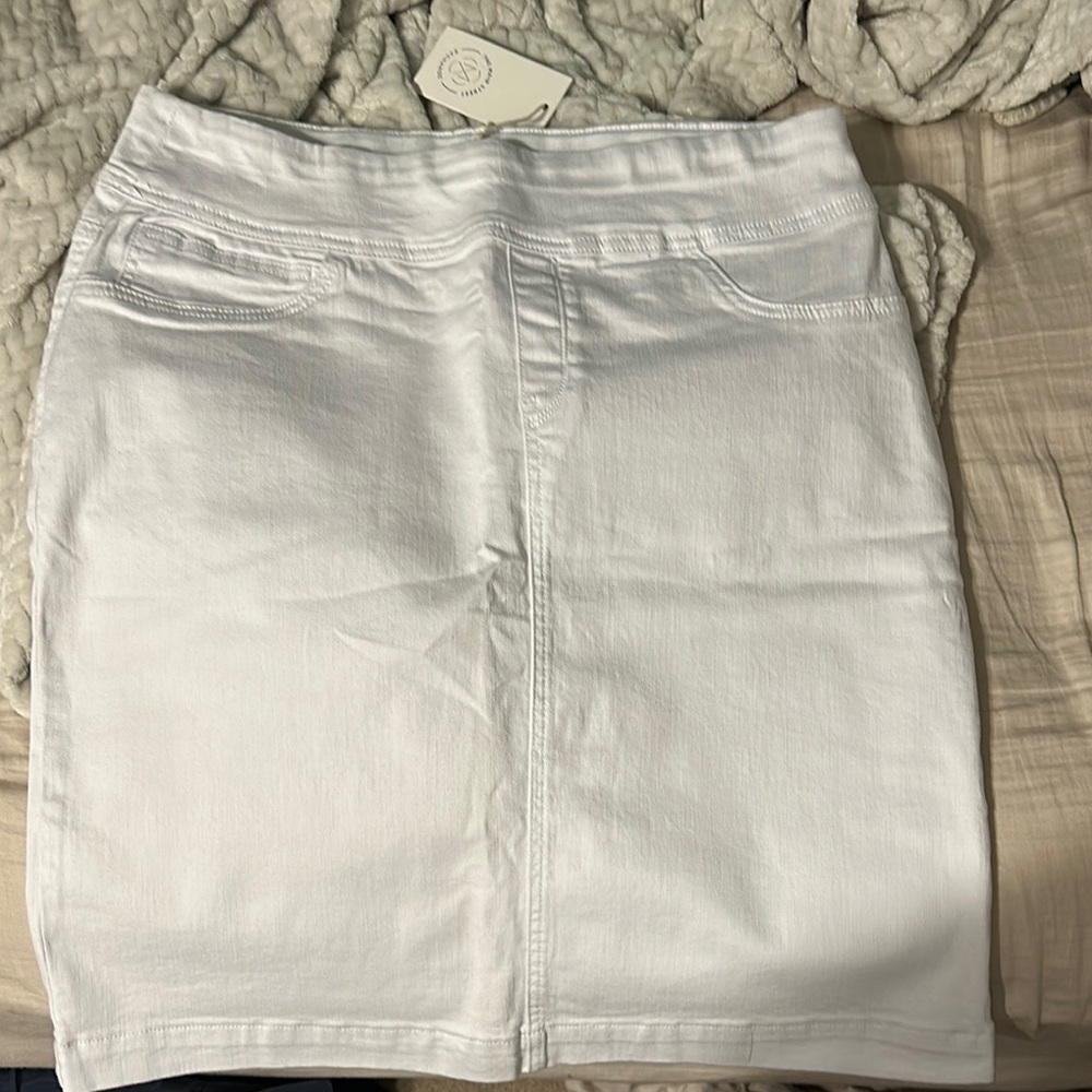 White Denim Skirt